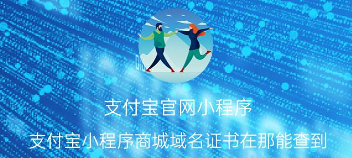 支付宝官网小程序 支付宝小程序商城域名证书在那能查到？